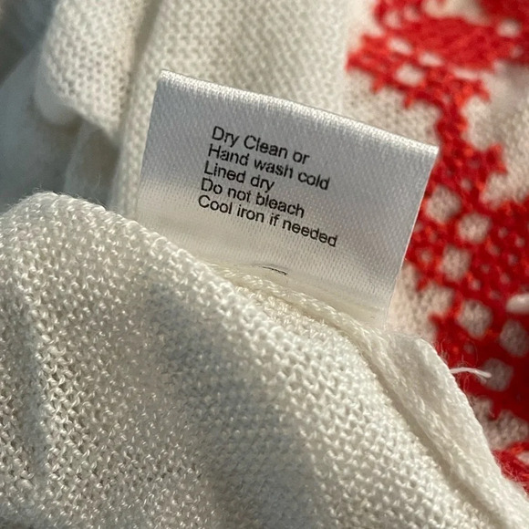 CENTRAL PARK WEST Linen Blend Cross Stitch Top Large - Picture 6 of 9